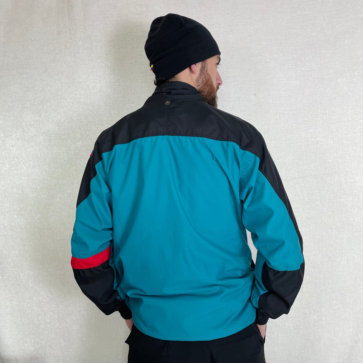 Chaqueta Folk Turquesa-Roja Hombre