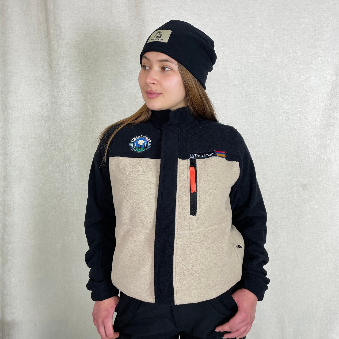 Buzo Térmico Bicolor Beige -Negro Dama