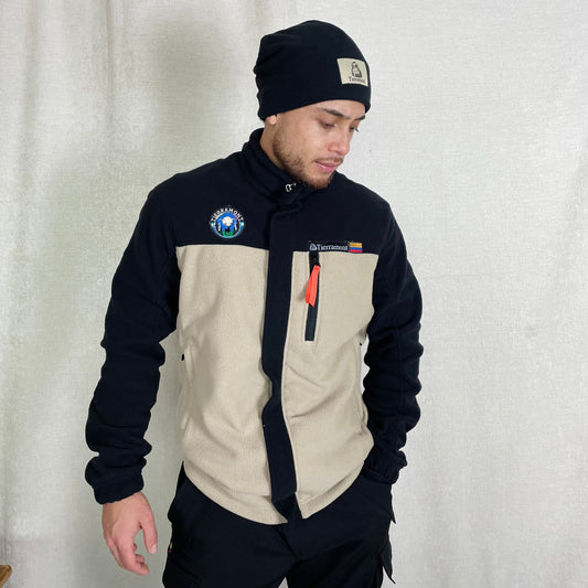 Buzo Térmico Bicolor Beige -Negro Hombre