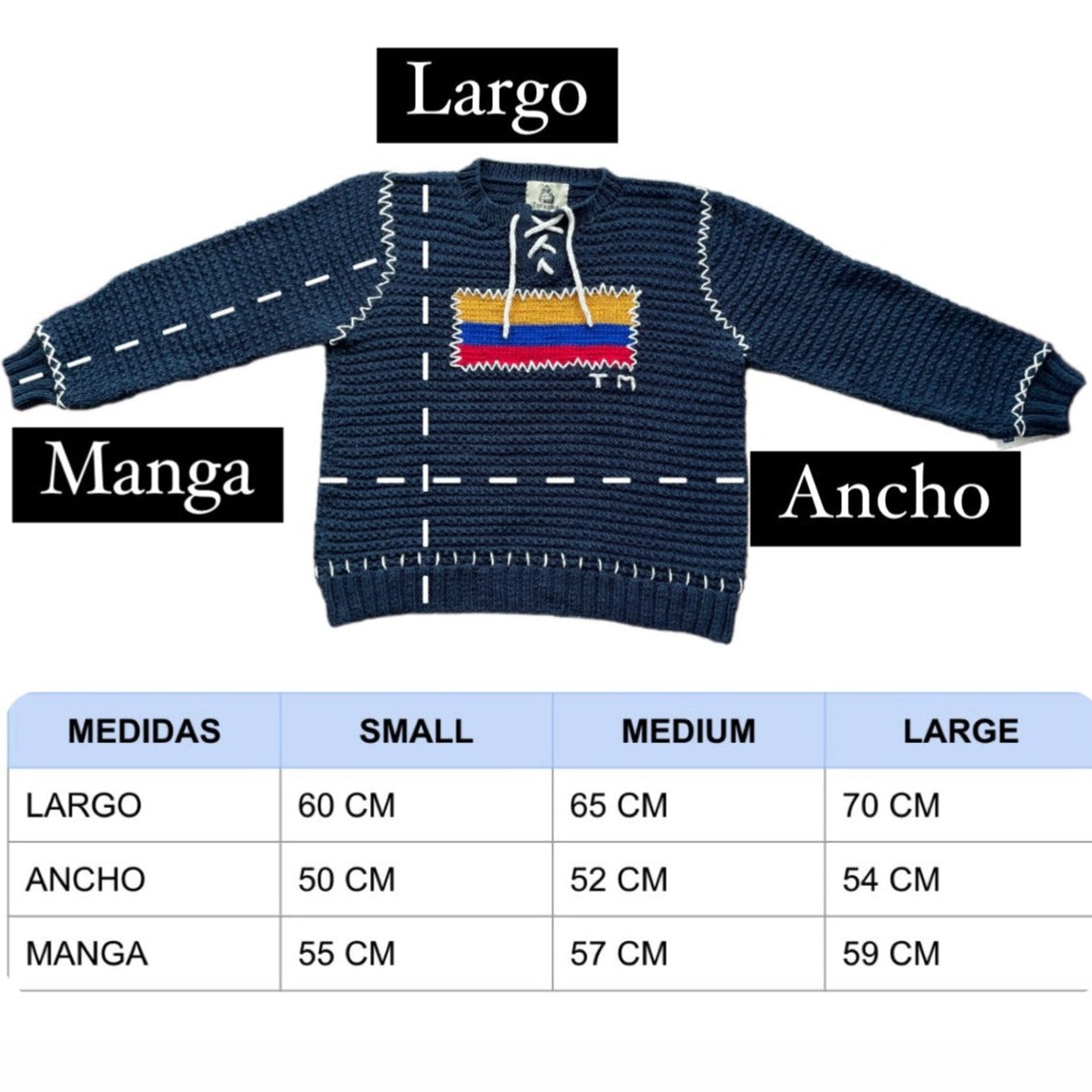 Sweater Tejido Colombia Azul