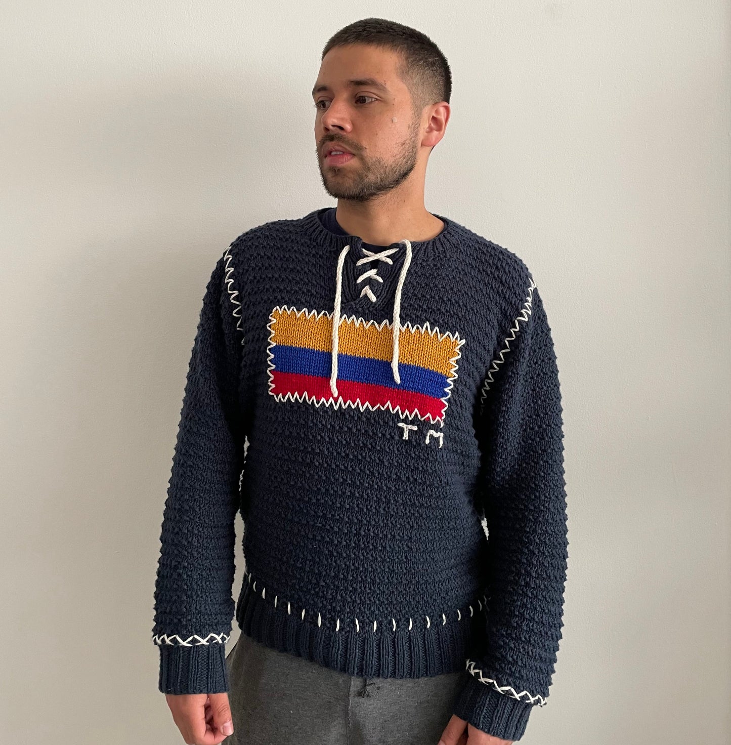 Sweater Tejido Colombia Azul