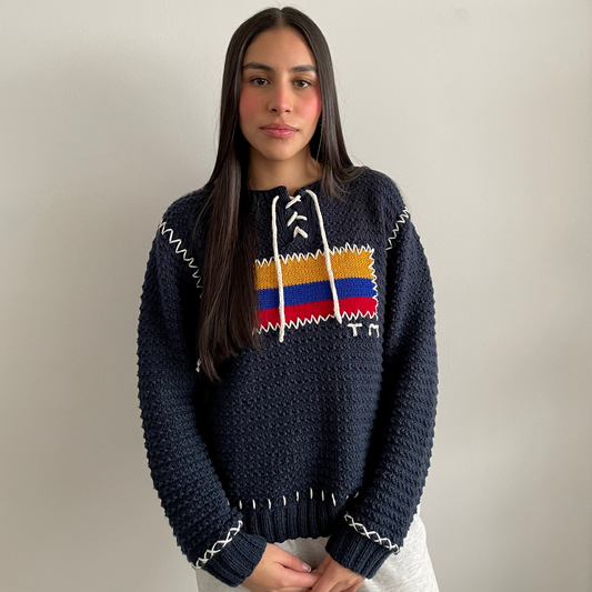 Sweater Tejido Colombia Azul