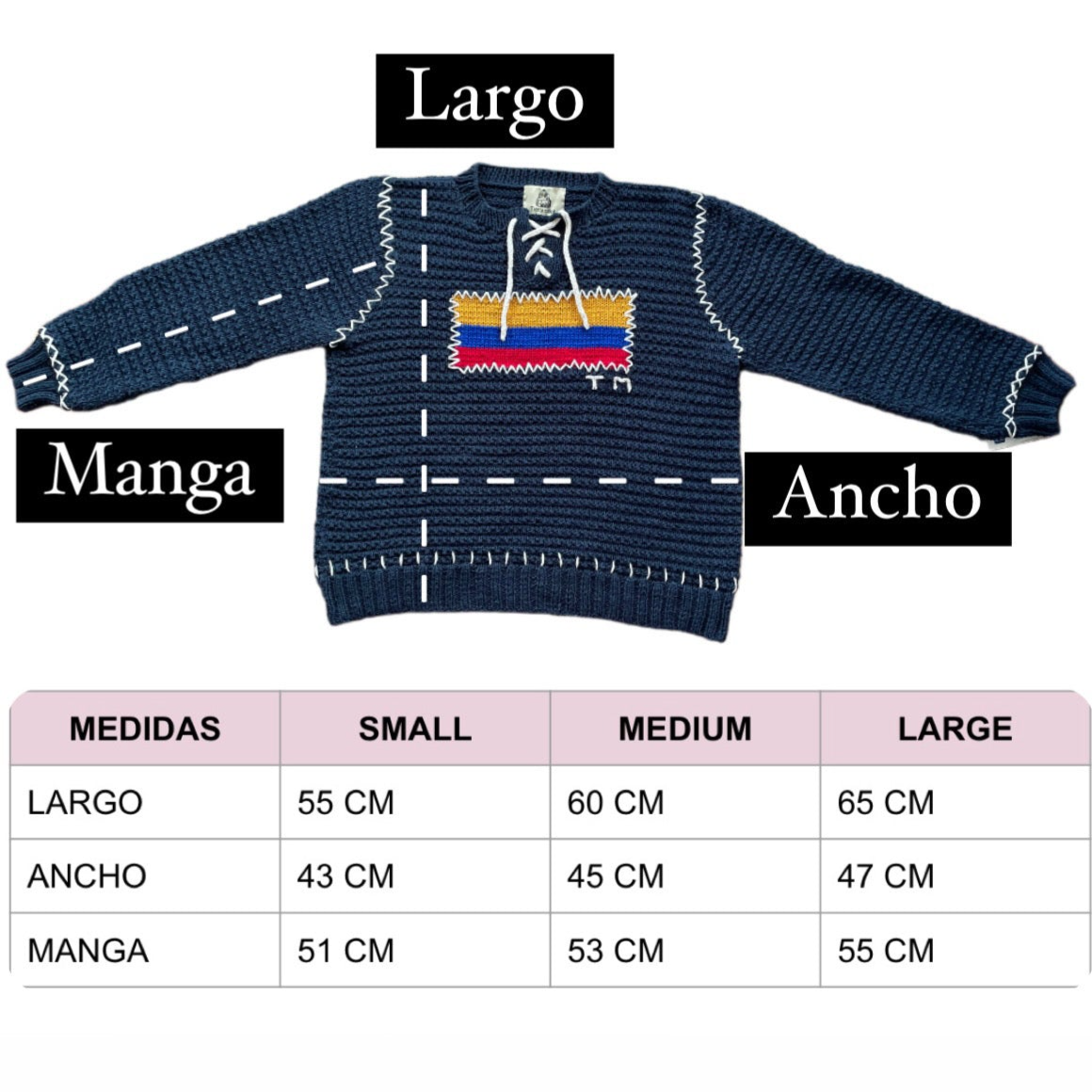 Sweater Tejido Colombia Azul